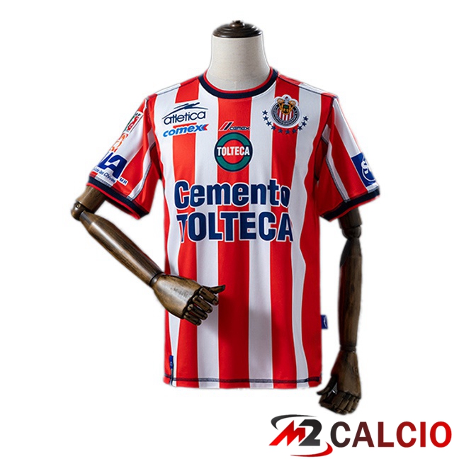 Maglie Calcio Personalizzate,Tute Calcio Squadre,Maglia Nazionale Italiana Calcio | Maglie Calcio CD Guadalajara Retro Prima Rosso Bianco 2002-2003