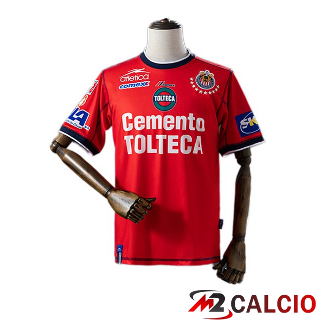 Maglie Calcio Personalizzate,Tute Calcio Squadre,Maglia Nazionale Italiana Calcio | Maglie Calcio CD Guadalajara Retro Seconda Rosso 2002-2003