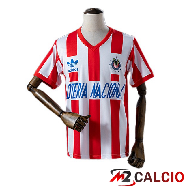 Maglie Calcio Personalizzate,Tute Calcio Squadre,Maglia Nazionale Italiana Calcio | Maglie Calcio CD Guadalajara Retro Prima Rosso Bianco 1991-1992