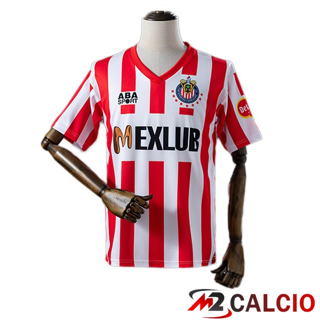 Maglie Calcio Personalizzate,Tute Calcio Squadre,Maglia Nazionale Italiana Calcio | Maglie Calcio CD Guadalajara Retro Prima Rosso Bianco 1993-1994