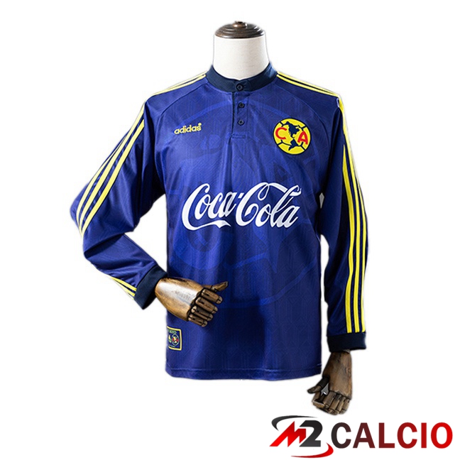 Maglie Calcio Personalizzate,Tute Calcio Squadre,Maglia Nazionale Italiana Calcio | Maglie Calcio Club America Retro Seconda Manica Lunga Blu 1997-1998