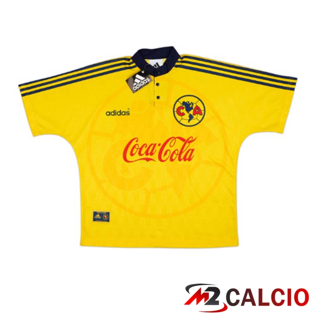Maglie Calcio Personalizzate,Tute Calcio Squadre,Maglia Nazionale Italiana Calcio | Maglie Calcio Club America Retro Prima Giallo 1997-1998