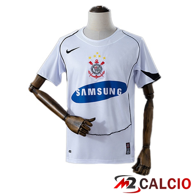 Maglie Calcio Personalizzate,Tute Calcio Squadre,Maglia Nazionale Italiana Calcio | Maglie Calcio Corinthians Retro Prima Bianco 2005