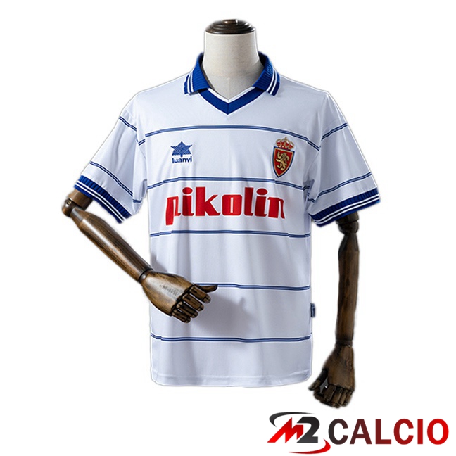 Maglie Calcio Personalizzate,Tute Calcio Squadre,Maglia Nazionale Italiana Calcio | Maglie Calcio Real Zaragoza Retro Prima Bianco 1999-2000