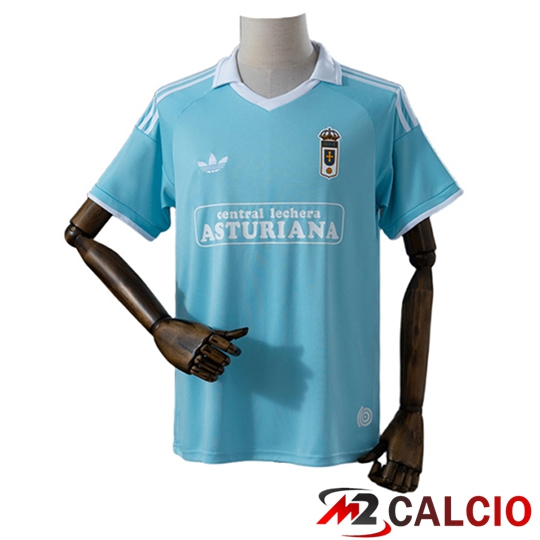 Maglie Calcio Personalizzate,Tute Calcio Squadre,Maglia Nazionale Italiana Calcio | Maglie Calcio Real Oviedo 100° Anniversario Edition Azzurro 2025/2026