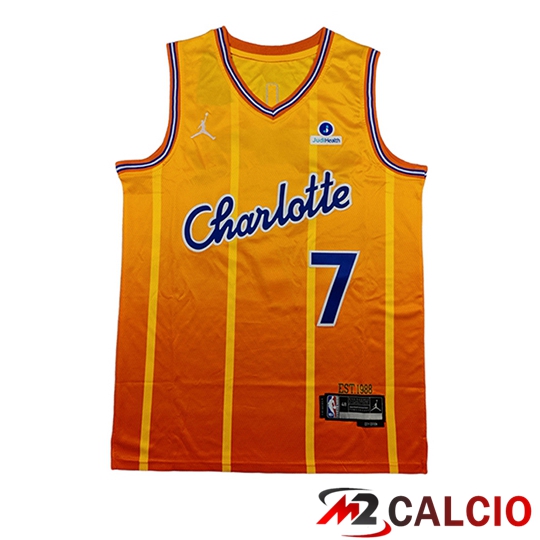 Maglie Calcio Personalizzate,Tute Calcio Squadre,Maglia Nazionale Italiana Calcio | Maglie Charlotte Hornets (KNUEPPEL #7) Arancia 2026/2027