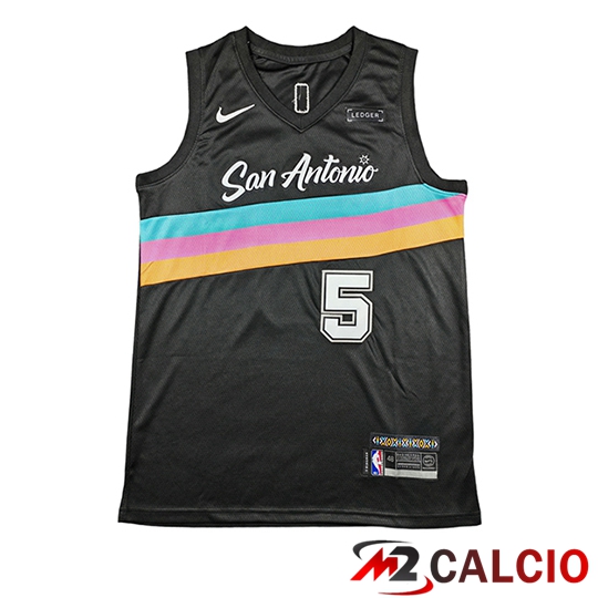Maglie Calcio Personalizzate,Tute Calcio Squadre,Maglia Nazionale Italiana Calcio | Maglie San Antonio Spurs (CASTLE #5) Noir 2026/2027