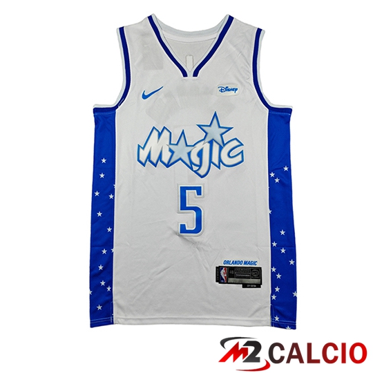 Maglie Calcio Personalizzate,Tute Calcio Squadre,Maglia Nazionale Italiana Calcio | Maglie Orlando Magic (BANCHERO #5) Bianco/Blu 2026/2027