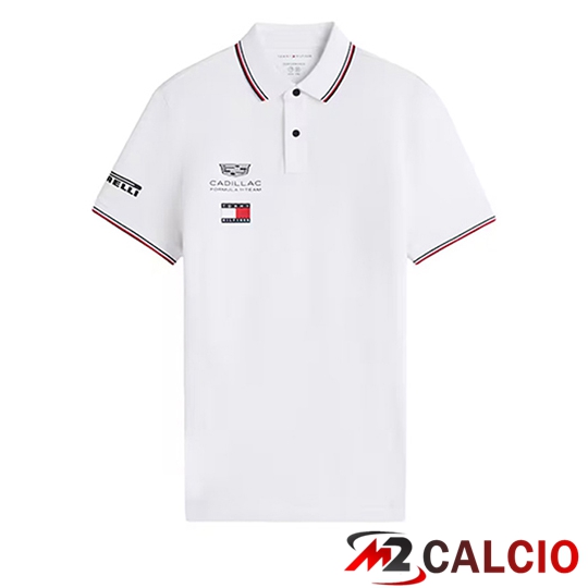 Maglie Calcio Personalizzate,Tute Calcio Squadre,Maglia Nazionale Italiana Calcio | Maglia Polo F1 Cadillac Team Bianco 2026