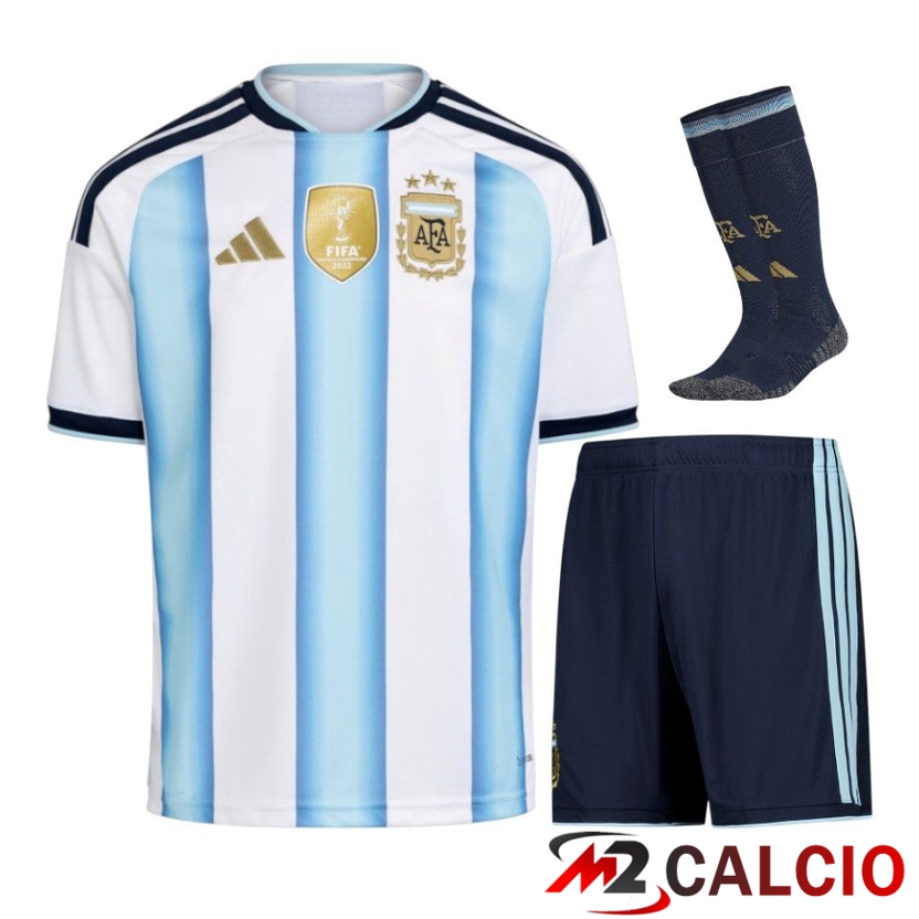 Maglie Calcio Personalizzate,Tute Calcio Squadre,Maglia Nazionale Italiana Calcio | Insieme Maglie Calcio Argentine Prima (Pantaloncini + Calzini) Coppa Del Mondo 2026