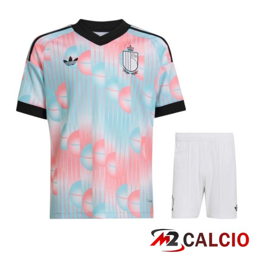 Maglie Calcio Personalizzate,Tute Calcio Squadre,Maglia Nazionale Italiana Calcio | Insieme Maglie Calcio Belgio Seconda + Pantaloncini Coppa Del Mondo 2026
