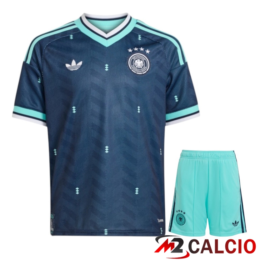 Maglie Calcio Personalizzate,Tute Calcio Squadre,Maglia Nazionale Italiana Calcio | Insieme Maglie Calcio Germania Seconda + Pantaloncini Coppa Del Mondo 2026