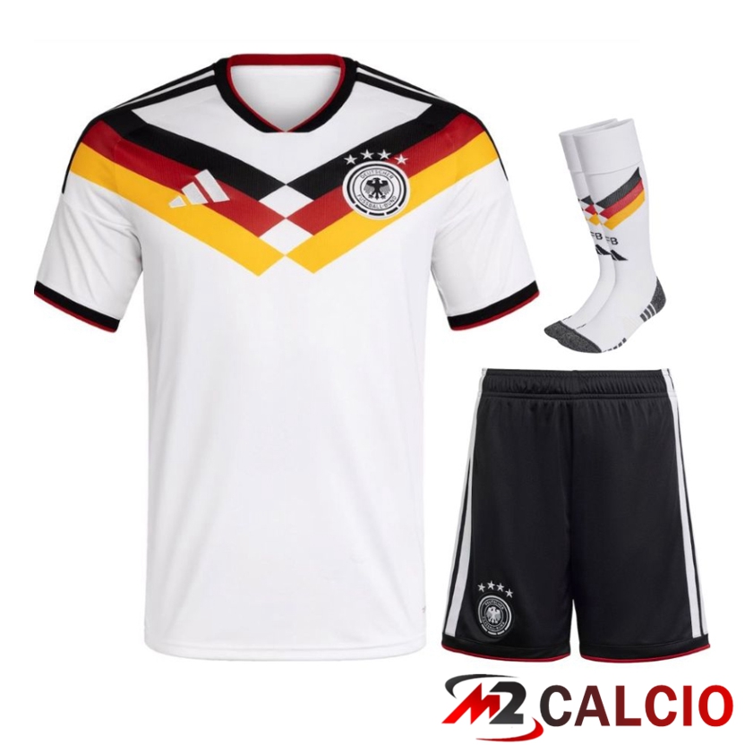 Maglie Calcio Personalizzate,Tute Calcio Squadre,Maglia Nazionale Italiana Calcio | Insieme Maglie Calcio Germania Prima (Pantaloncini + Calzini) Coppa Del Mondo 2026