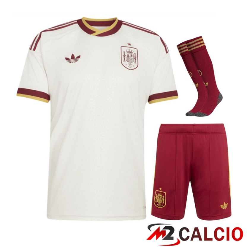 Maglie Calcio Personalizzate,Tute Calcio Squadre,Maglia Nazionale Italiana Calcio | Insieme Maglie Calcio Spagna Seconda (Pantaloncini + Calzini) 2026/2027