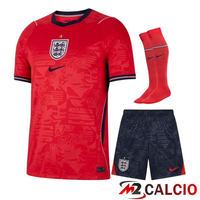 Maglie Calcio Personalizzate,Tute Calcio Squadre,Maglia Nazionale Italiana Calcio | Insieme Maglie Calcio Inghilterra Seconda (Pantaloncini + Calzini) Coppa Del Mondo 2026