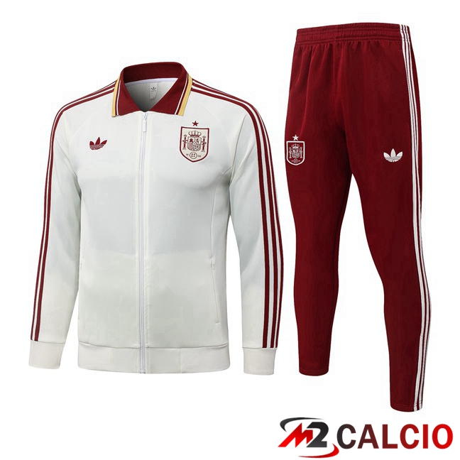 Maglie Calcio Personalizzate,Tute Calcio Squadre,Maglia Nazionale Italiana Calcio | Insieme Tuta Calcio - Giacca Spagna Bianco 2026/2027