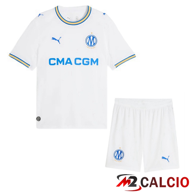 Maglie Calcio Personalizzate,Tute Calcio Squadre,Maglia Nazionale Italiana Calcio | Maglie Calcio Marsiglia OM Bambino Prima Bianco 2026/2027