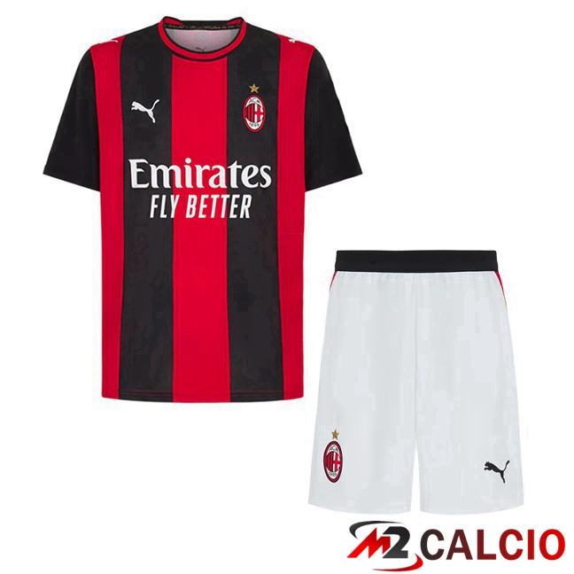 Maglie Calcio Personalizzate,Tute Calcio Squadre,Maglia Nazionale Italiana Calcio | Maglie Calcio AC Milan Bambino Prima Rosso Nero 2026/2027