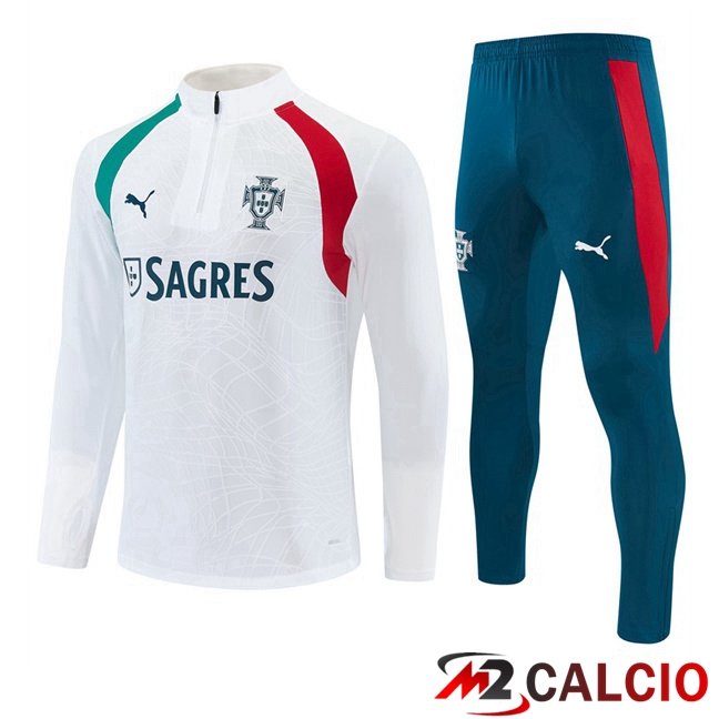 Maglie Calcio Personalizzate,Tute Calcio Squadre,Maglia Nazionale Italiana Calcio | Insieme Tuta Calcio Portogallo Bianco 2026/2027