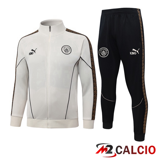 Maglie Calcio Personalizzate,Tute Calcio Squadre,Maglia Nazionale Italiana Calcio | Insieme Tuta Calcio - Giacca Manchester City Bianco 2026/2027