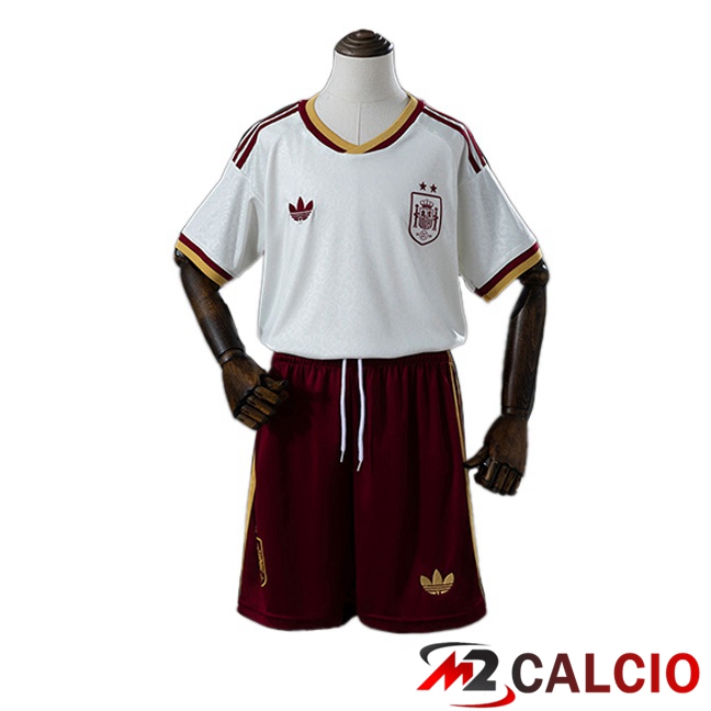 Maglie Calcio Personalizzate,Tute Calcio Squadre,Maglia Nazionale Italiana Calcio | 2 Stelle Maglia Nazionale Spagna Bambino Seconda Bianco 2026/2027
