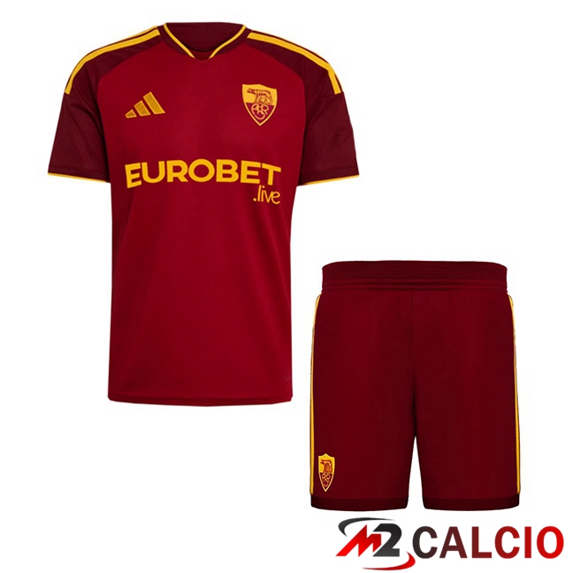 Maglie Calcio Personalizzate,Tute Calcio Squadre,Maglia Nazionale Italiana Calcio | Maglie Calcio AS Roma Bambino Prima Rosso 2026/2027