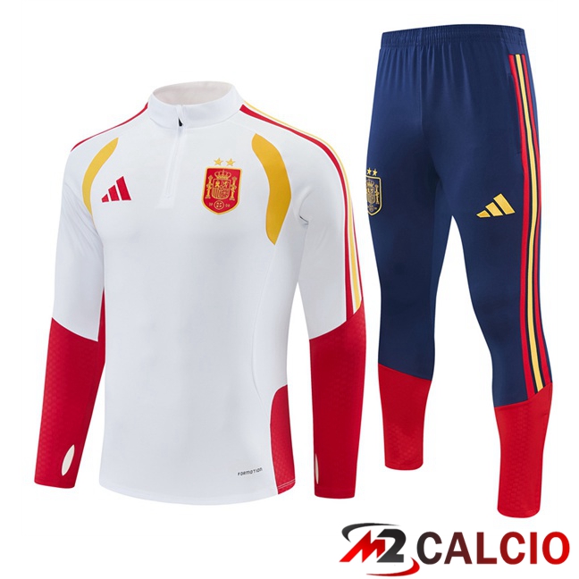 Maglie Calcio Personalizzate,Tute Calcio Squadre,Maglia Nazionale Italiana Calcio | Insieme Tuta Calcio Spagna Bianco 2026/2027