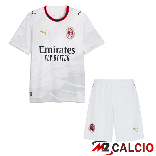 Maglie Calcio Personalizzate,Tute Calcio Squadre,Maglia Nazionale Italiana Calcio | Maglie Calcio AC Milan Bambino Seconda Bianco 2026/2027