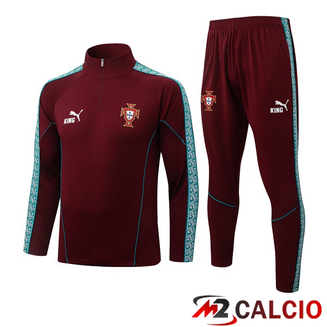 Maglie Calcio Personalizzate,Tute Calcio Squadre,Maglia Nazionale Italiana Calcio | Insieme Tuta Calcio Portogallo Rosso 2026/2027