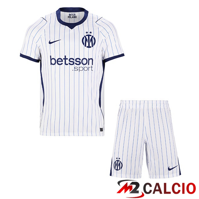 Maglie Calcio Personalizzate,Tute Calcio Squadre,Maglia Nazionale Italiana Calcio | Maglie Calcio Inter Milan Bambino Seconda Bianco 2026/2027