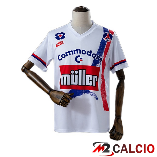 Maglie Calcio Personalizzate,Tute Calcio Squadre,Maglia Nazionale Italiana Calcio | Maglie Calcio Paris PSG Retro Prima Bianco 1991-1992