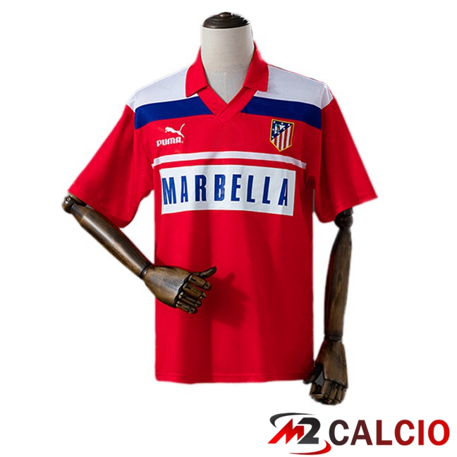 Maglie Calcio Personalizzate,Tute Calcio Squadre,Maglia Nazionale Italiana Calcio | Maglie Calcio Atletico Madrid Retro Seconda Rosso 1990-1993