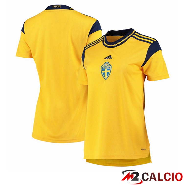 Maglie Calcio Personalizzate,Tute Calcio Squadre,Maglia Nazionale Italiana Calcio | Maglia calcio Svezia Donna Prima Giallo Euro 2022 femminile