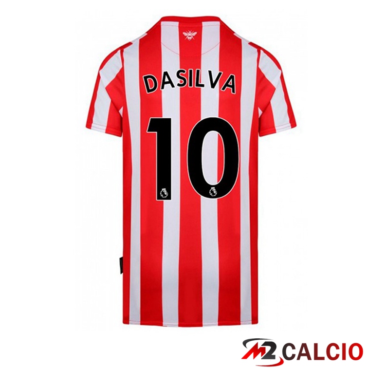 Maglie Calcio Personalizzate,Tute Calcio Squadre,Maglia Nazionale Italiana Calcio | Maglie Calcio Brentford FC (DASILVA 10) Prima Rosso Bianco 2022/2023