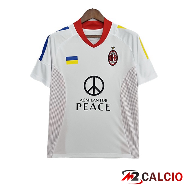 Maglie Calcio AC Milan Retro Seconda Champions League Bianco 2002-2003