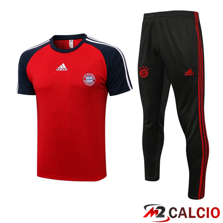 Maglie Calcio Personalizzate,Tute Calcio Squadre,Maglia Nazionale Italiana Calcio | Tuta Maglie Allenamento Bayern Monaco + Pantaloni Rosso 2021/2022