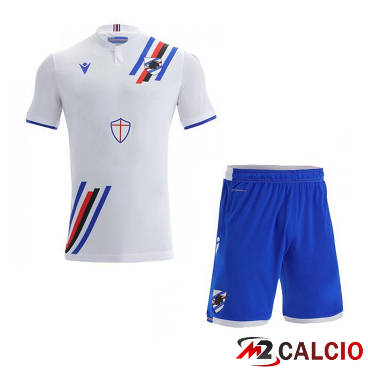 Maglie Calcio Personalizzate,Tute Calcio Squadre,Maglia Nazionale Italiana Calcio | Maglie Calcio UC Sampdoria Bambino Seconda Bianco 21/22