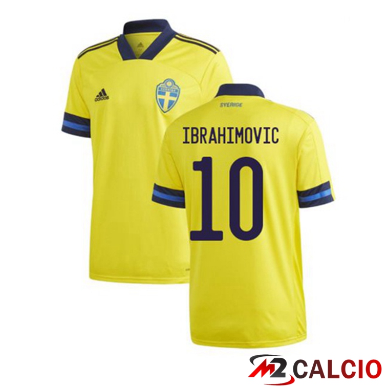 Maglie Calcio Personalizzate,Tute Calcio Squadre,Maglia Nazionale Italiana Calcio | Maglia Nazionale Svezia (IBRAHIMOVIC 10) Prima 2020/2021