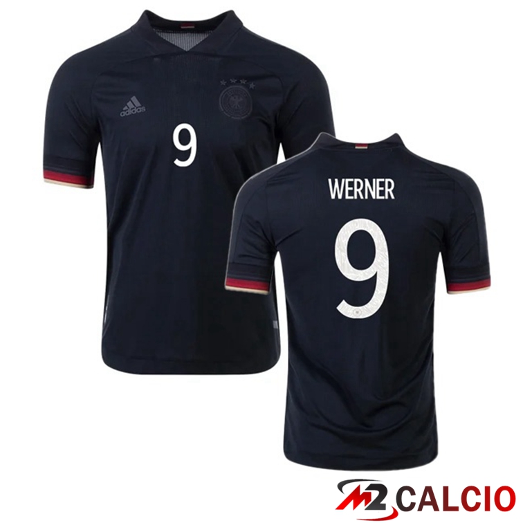 Maglie Calcio Personalizzate,Tute Calcio Squadre,Maglia Nazionale Italiana Calcio | Maglia Nazionale Germania (WERNER 9) Seconda 2020/2021