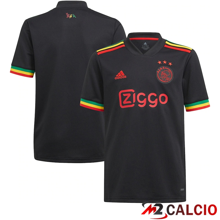 Maglie Calcio Personalizzate,Tute Calcio Squadre,Maglia Nazionale Italiana Calcio | Maglie Calcio AFC Ajax Terza Bambino Nero 2021/2022