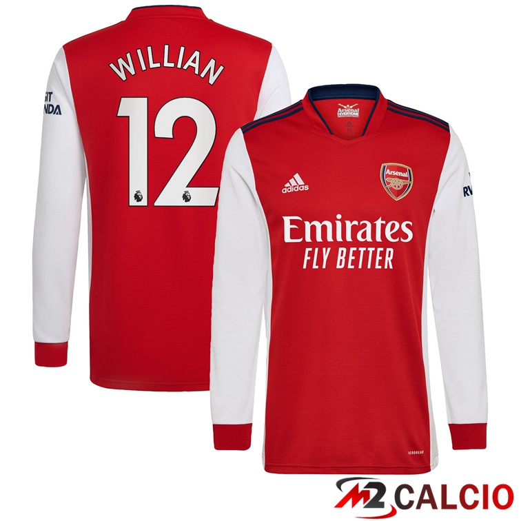 Maglie Calcio Personalizzate,Tute Calcio Squadre,Maglia Nazionale Italiana Calcio | Maglia FC Arsenal (WILLIAN 12) Manica Lunga Prima 2021/2022