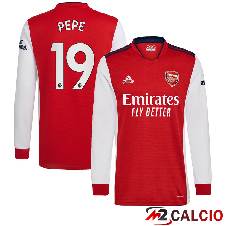 Maglie Calcio Personalizzate,Tute Calcio Squadre,Maglia Nazionale Italiana Calcio | Maglia FC Arsenal (PEPE 19) Manica Lunga Prima 2021/2022