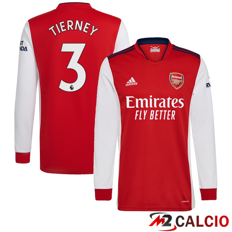 Maglie Calcio Personalizzate,Tute Calcio Squadre,Maglia Nazionale Italiana Calcio | Maglia FC Arsenal (KIERAN TIERNEY 3) Manica Lunga Prima 2021/2022