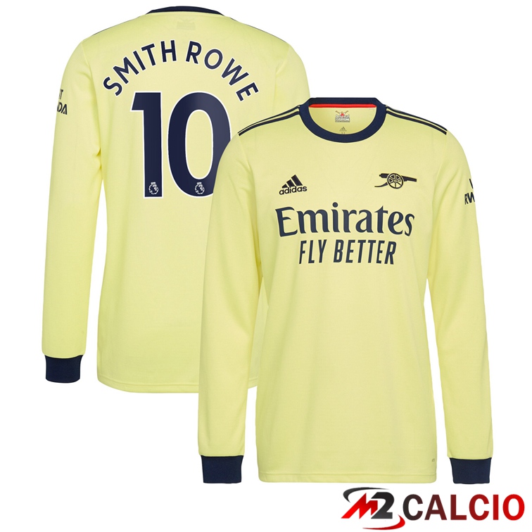 Maglie Calcio Personalizzate,Tute Calcio Squadre,Maglia Nazionale Italiana Calcio | Maglia FC Arsenal (SMITH ROWE 10) Manica Lunga Seconda 2021/2022