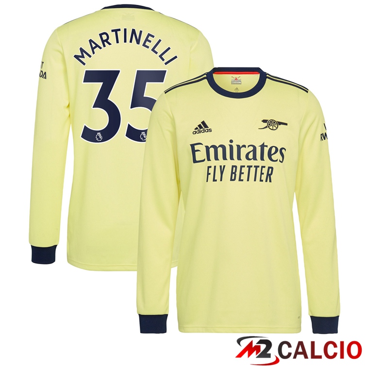 Maglie Calcio Personalizzate,Tute Calcio Squadre,Maglia Nazionale Italiana Calcio | Maglia FC Arsenal (MARTINELLI 35) Manica Lunga Seconda 2021/2022