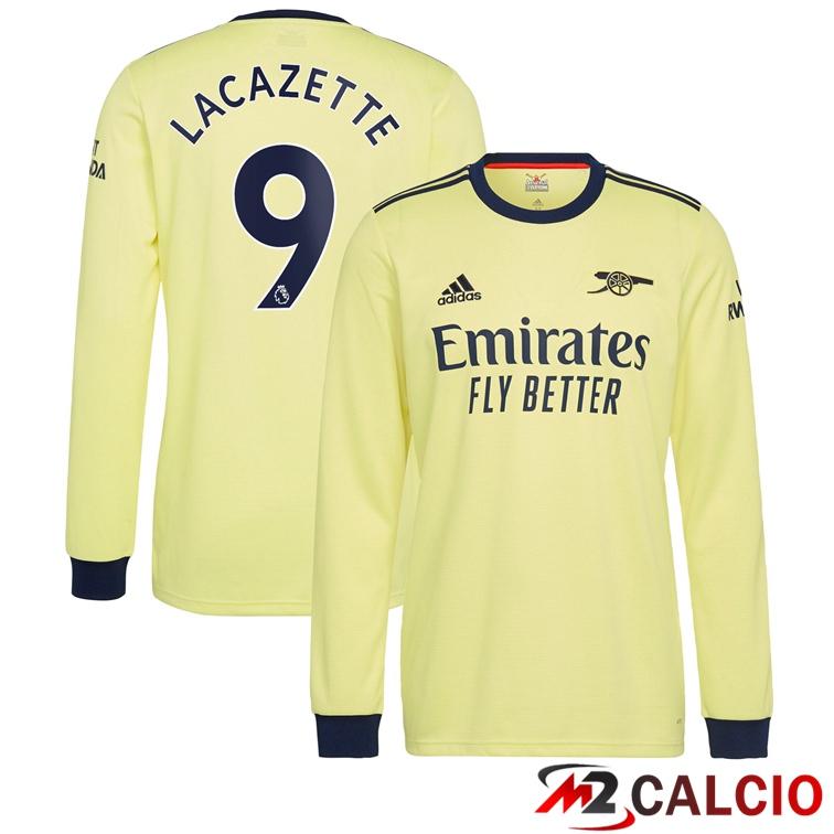 Maglie Calcio Personalizzate,Tute Calcio Squadre,Maglia Nazionale Italiana Calcio | Maglia FC Arsenal (LACAZETTE 9) Manica Lunga Seconda 2021/2022
