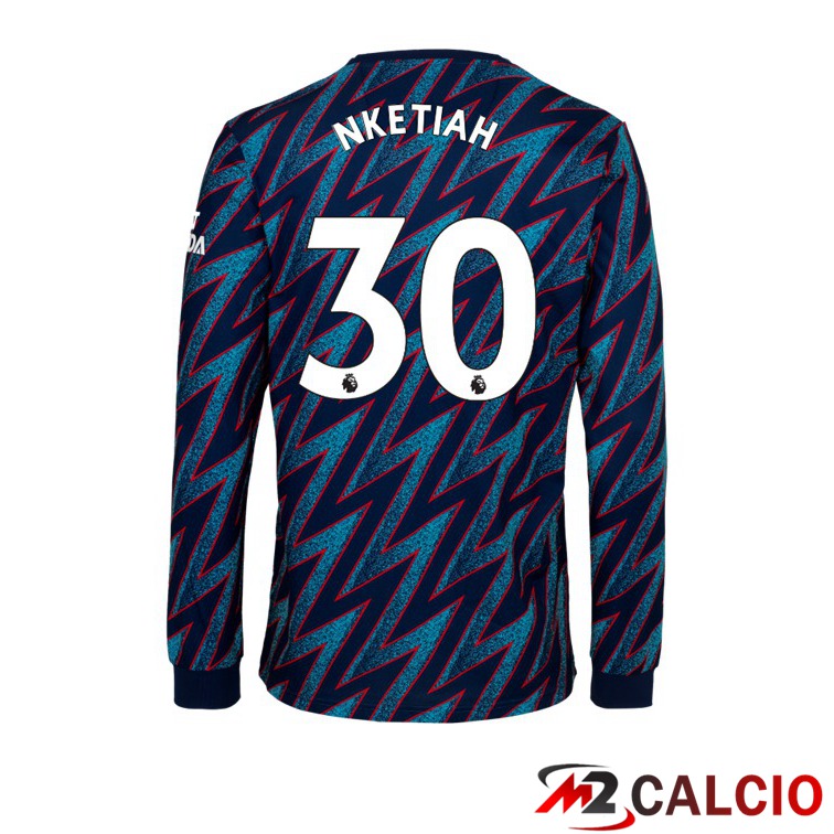 Maglie Calcio Personalizzate,Tute Calcio Squadre,Maglia Nazionale Italiana Calcio | Maglia FC Arsenal (NKETIAH 30) Manica Lunga Terza 2021/2022
