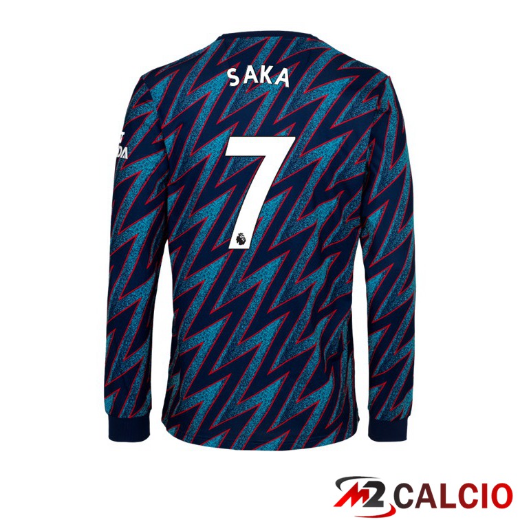 Maglie Calcio Personalizzate,Tute Calcio Squadre,Maglia Nazionale Italiana Calcio | Maglia FC Arsenal (SAKA 7) Manica Lunga Terza 2021/2022