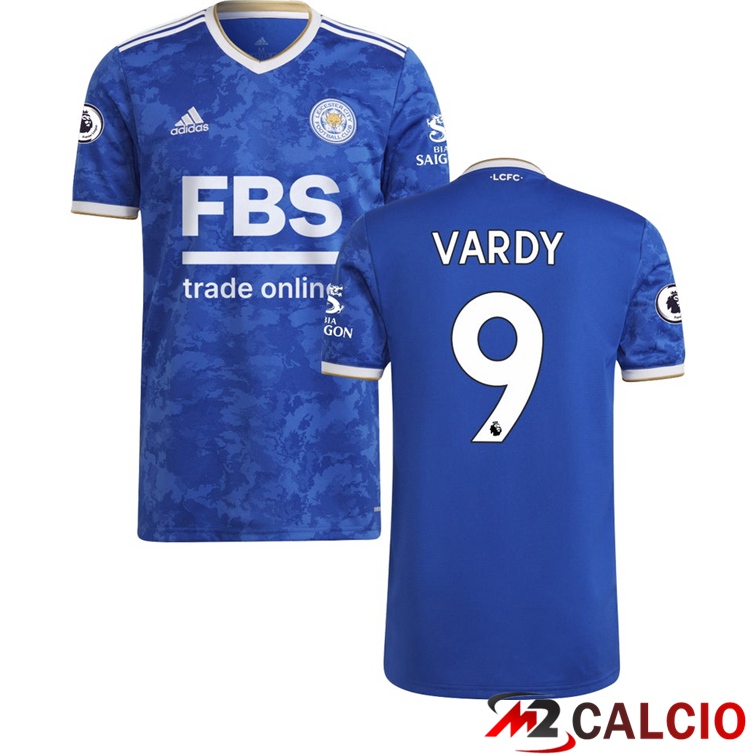 Maglie Calcio Personalizzate,Tute Calcio Squadre,Maglia Nazionale Italiana Calcio | Maglia Leicester City (VARDY 9) Prima Blu 2021/2022