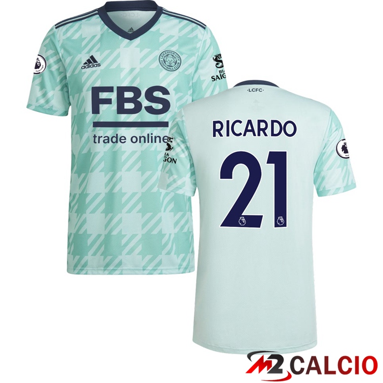 Maglie Calcio Personalizzate,Tute Calcio Squadre,Maglia Nazionale Italiana Calcio | Maglia Leicester City (RICARDO 21) Seconda Verde Clair 2021/2022